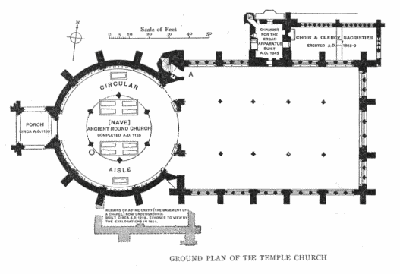 Plan of the Temple Church, London